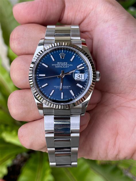 rolex datejust 36 blue dia|rolex 36mm datejust diamond bezel.